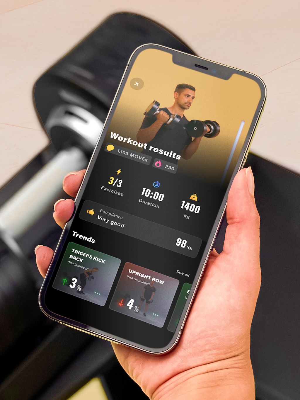 technogym permite la personalizacion al detalle de cada entrenamiento con sus nuevas mancueranas conectadas 25gramos 1