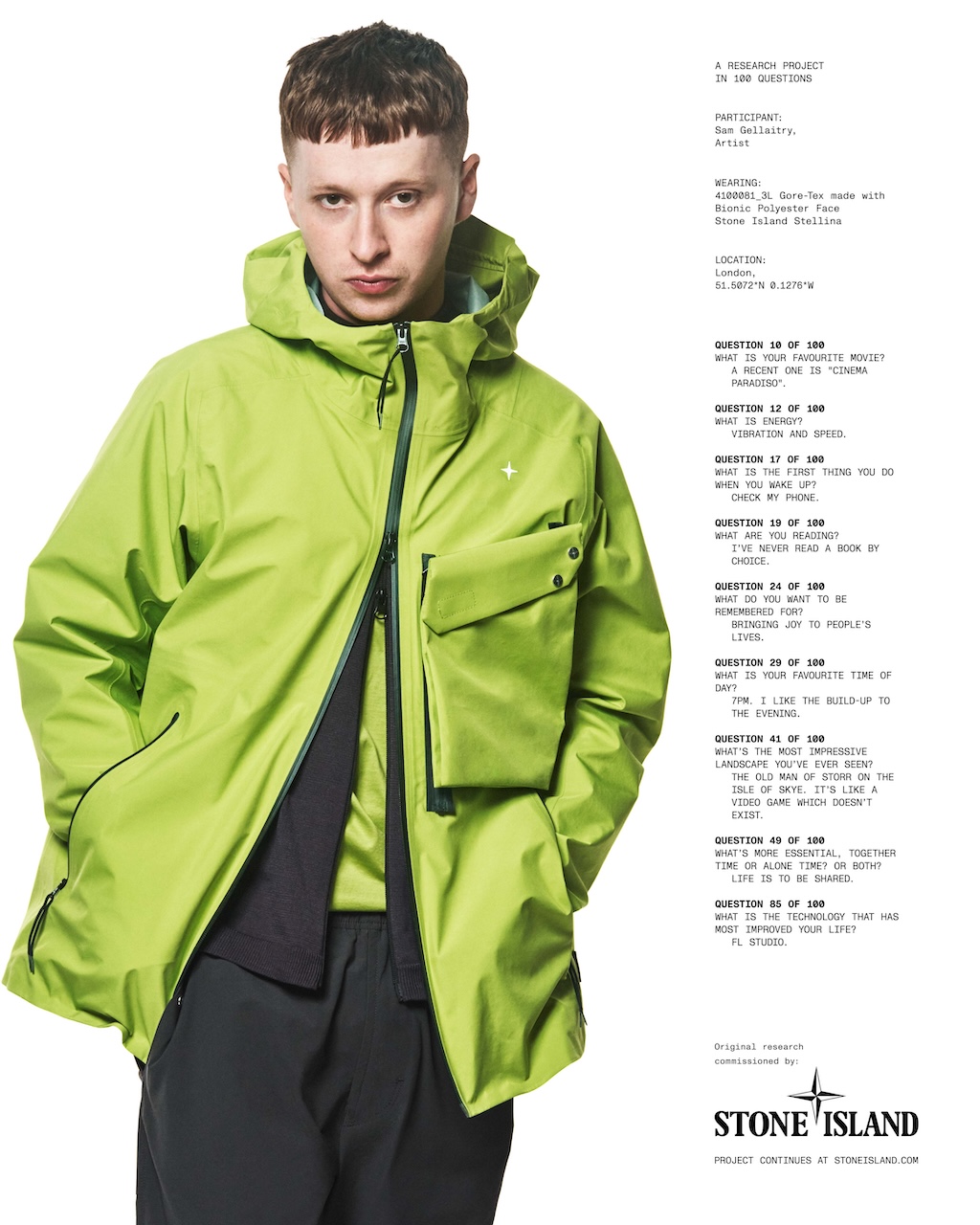 sam gellaitry protagoniza la campana con la que stone island presenta su nueva coleccion stellina 25gramos 3
