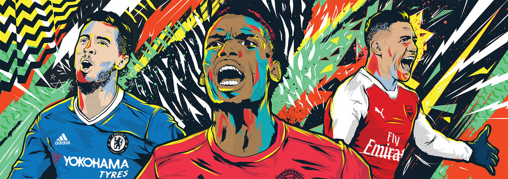 Hazard, Pogba y Alexis bajo el particular estilo de Scott Mcroy.